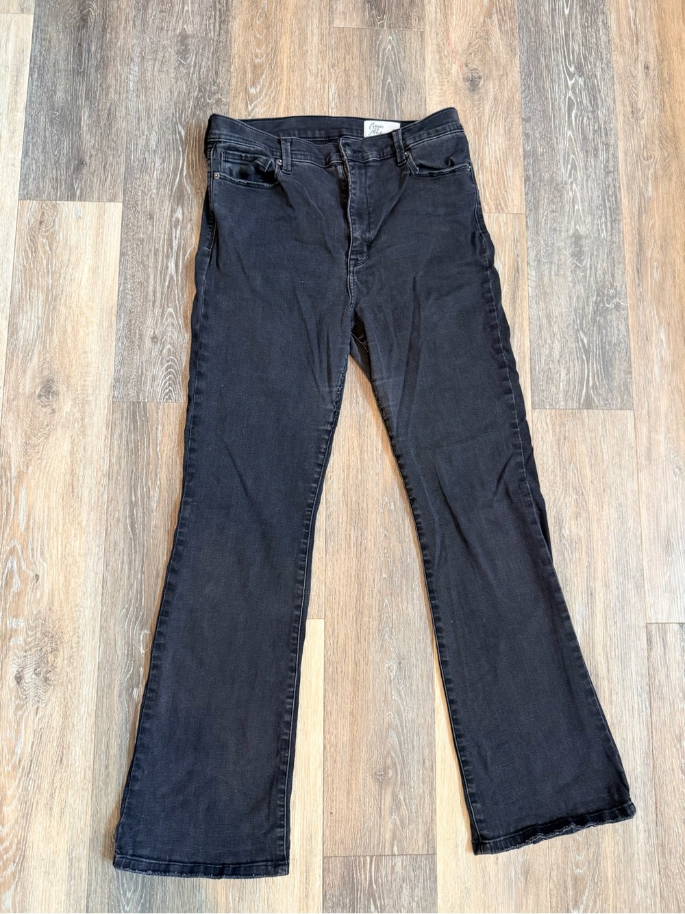 Cosmic Blue Love Black High Rise Flare Jeans Size 31